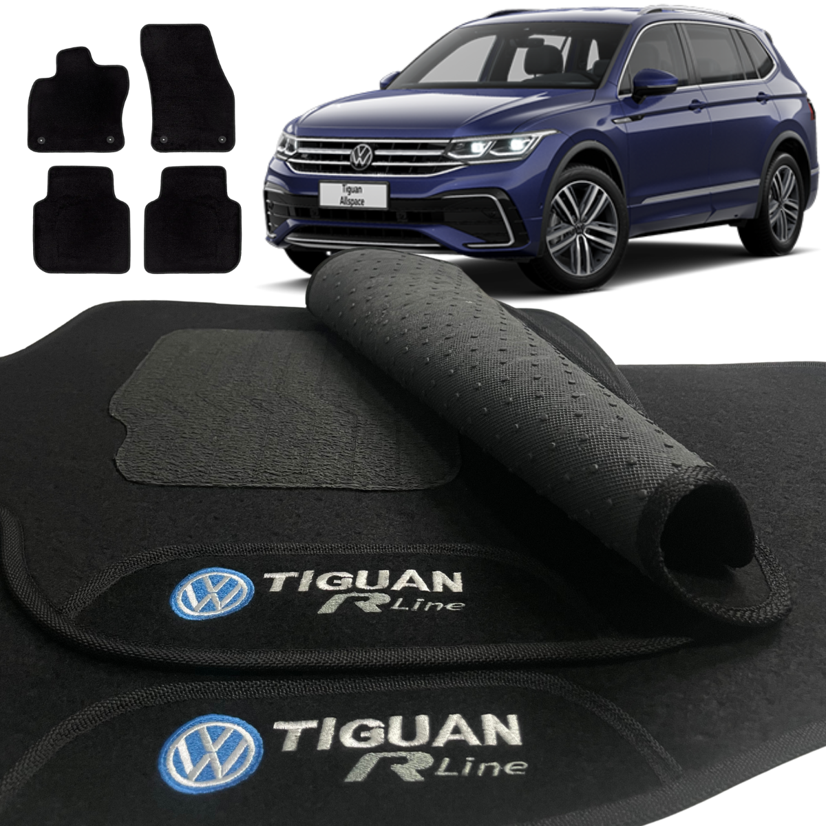 TAPETE CARPETE TIGUAN R-LINE 2018 A 2024 PRETO 4 PEÇAS
