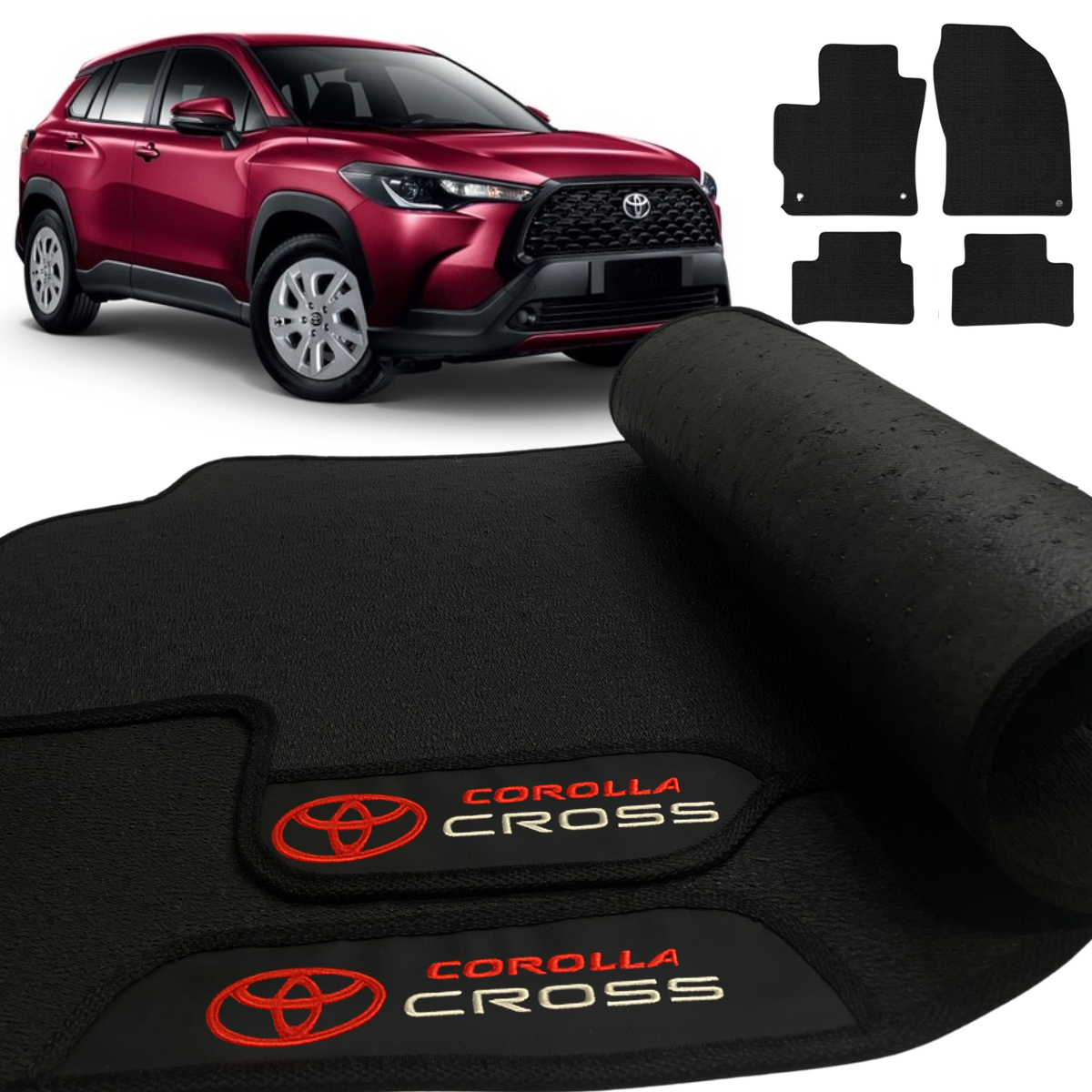 TAPETE BORRACHA PREMIUM COROLLA CROSS 4 PEÇAS